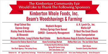 Kimberton Fair Sponsor Big Board 2021